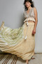 POL Shimmer Tiered Reverse Ruffle Smocked Waist Maxi Skirt