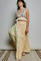 POL Shimmer Tiered Reverse Ruffle Smocked Waist Maxi Skirt