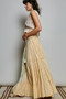 POL Shimmer Tiered Reverse Ruffle Smocked Waist Maxi Skirt