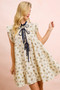 BiBi Floral Multi-tierd Dress With Ruffles And Front Tie