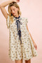 BiBi Floral Multi-tierd Dress With Ruffles And Front Tie