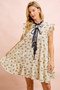 BiBi Floral Multi-tierd Dress With Ruffles And Front Tie