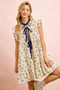 BiBi Floral Multi-tierd Dress With Ruffles And Front Tie