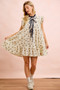 BiBi Floral Multi-tierd Dress With Ruffles And Front Tie