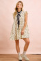 BiBi Floral Multi-tierd Dress With Ruffles And Front Tie