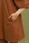 Umgee Corduroy V-Neck Puff Sleeve Shift Dress with Pockets