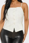 Ivory Chic Button-Up Corset Top​