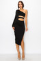 One Shoulder Maxi Dress With Waist Cut Out​
