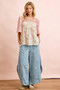 BiBi Crinkle Floral Gauze Mix And Matched Blouse Top