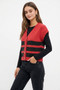 BiBi Game Day Theme Stripe Buttoned V Neck Knit Cardigan