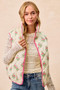 BiBi Floral Print Piping Detail Quilted Vest