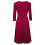 Mid Waist V Neck Color Block Zip Chic Career Fashionable Women Comfort Casual Dress