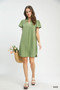 Umgee Flutter Sleeve V-Neck Shift Dress