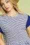 Umgee Stripe Ruffle Sleeve Peplum Top