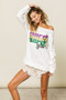 BiBi Mardi Gras Glitter Lettering Sweatshirt