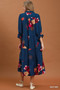 Umgee Floral Print Tiered Midi Dress with Puff Sleeves
