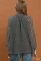 Umgee Dot Print Tie Neck Long Sleeve Blouse