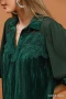 Umgee Velvet Lace Detail Mixed Fabric Blouse