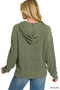 Zenana Brushed Ribbed Hacci Hoodie
