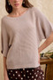 BiBi Short Dolman Sleeves Washed Knit Top