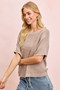 BiBi Short Dolman Sleeves Washed Knit Top