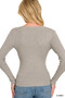 Zenana Viscose Fitted V-neck Sweater
