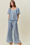 SO ME Stripe Wide Leg Pull On Pants