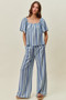 SO ME Stripe Wide Leg Pull On Pants