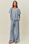 SO ME Stripe Wide Leg Pull On Pants