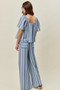 SO ME Stripe Wide Leg Pull On Pants