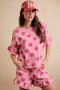 BiBi Polka Dots Printed Ruffled Detail Top And Shorts Set