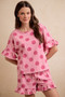 BiBi Polka Dots Printed Ruffled Detail Top And Shorts Set