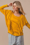 BiBi Jersey Knit Top With Cascade Shoulder Ruffle