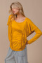 BiBi Jersey Knit Top With Cascade Shoulder Ruffle