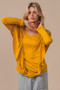 BiBi Jersey Knit Top With Cascade Shoulder Ruffle