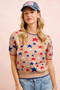 BiBi 4th Of July Multi Star Patterned Cozy Knit Top