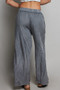 POL Tassel Drawstring Embroidered Wide Leg Woven Pants