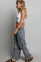 POL Tassel Drawstring Embroidered Wide Leg Woven Pants