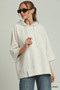 Umgee 3/4 Sleeve Tunic Top with Graphic Hoodie