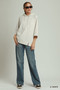 Umgee 3/4 Sleeve Tunic Top with Graphic Hoodie