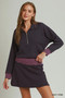 Umgee Polka Dot Half Zip Sweatshirt