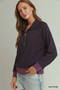 Umgee Polka Dot Half Zip Sweatshirt