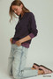 Umgee Polka Dot Half Zip Sweatshirt