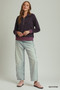 Umgee Polka Dot Half Zip Sweatshirt