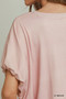 Umgee Mini Texture Checkered Bubble Hem Top