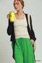 Umgee Cotton Viscose Long Sleeve Wrap Cardigan