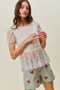 SO ME Rose Embroidery High Rise Scallop Hem Denim Shorts