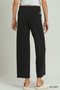 Umgee Cotton Viscose Folded Waistband Straight Leg Pants