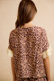BiBi Leopard and Eyelet Lace Ruffled Top and Shorts Set