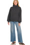 Zenana Fleece Half Snap Button Sweatshirt